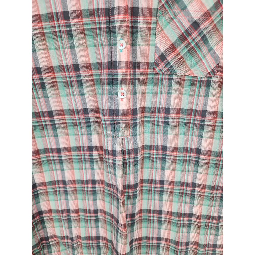 Prana Shirt Womens XL Bora Bay Gina Plaid pink green half button-up western - Picture 2 of 12